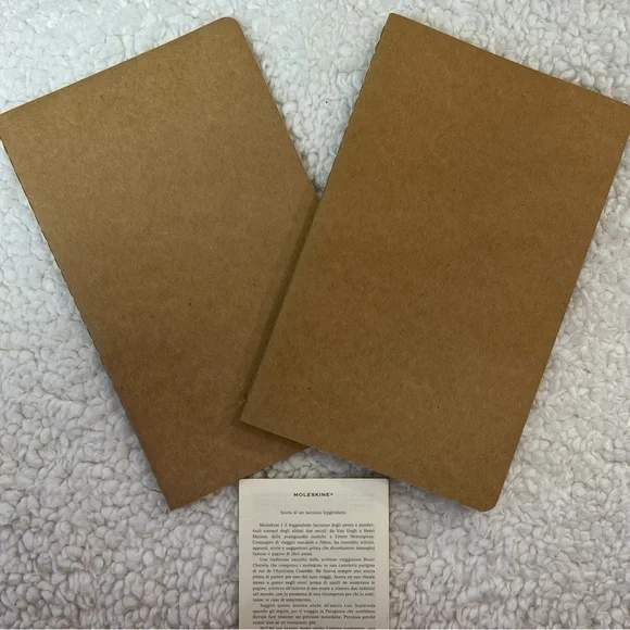 Moleskine Cahier 8.25" x 5" Soft Lined/Ruled Kraft Pocket Notebooks - Set of 2 - Picture 1 of 8